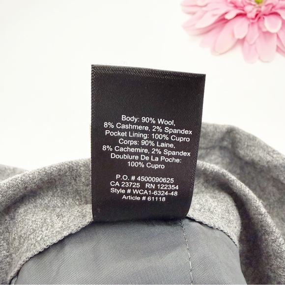 Babaton X Aritzia Cohen Pants Trousers Heather Medium Grey Wool Cashmere Stretch - Picture 13 of 13